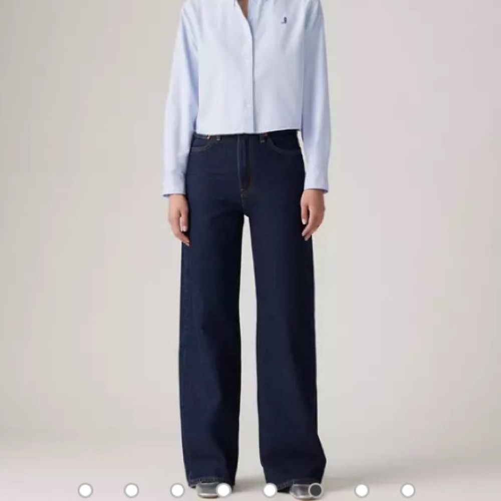 NWT Black Levi Ribcage Wide Leg Jeans